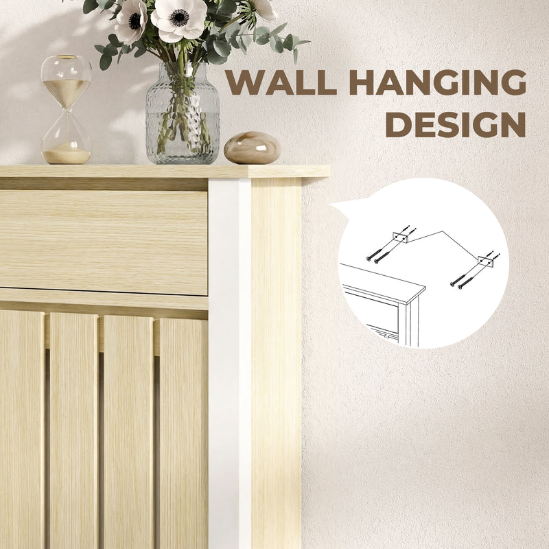 Radiator Cover with Drawer for Safe Heat and Extra Storage Oak Homcom