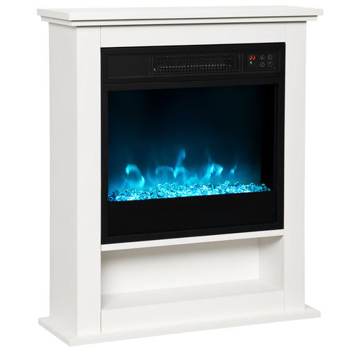 1800W Adjustable Electric Fireplace with Realistic Flame Effect for Home Heating White