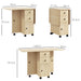6 Seater Drop Leaf Dining Table with Storage Wood Effect by HOMCOM