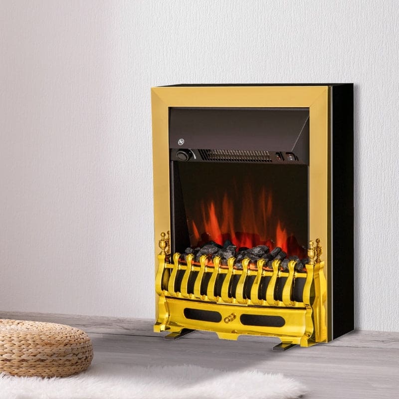Electric Fireplace With Golden LED Flame