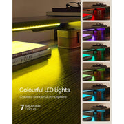 Image of a Vasagle Electric Sit Stand Desk in Rustic Brown Dimensions (140x60cm).