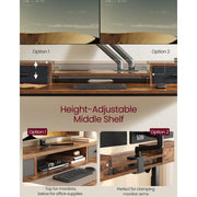 Image of a Vasagle Electric Sit Stand Desk in Rustic Brown Dimensions (140x60cm).