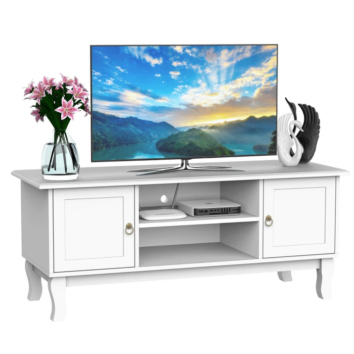 Elegant TV Cabinet With Storage, White