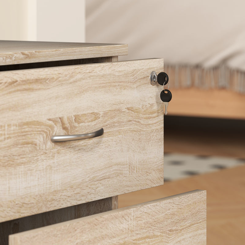 Two Drawer Lockable Filing Cabinet Wood Effect for Home Office by HOMCOM