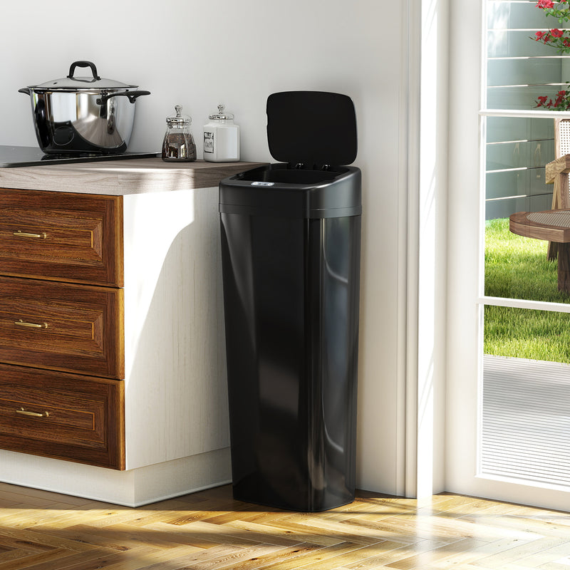 50L Motion Sensor Kitchen Bin With Soft Close Lid For Rubbish Disposal Black AOSOM