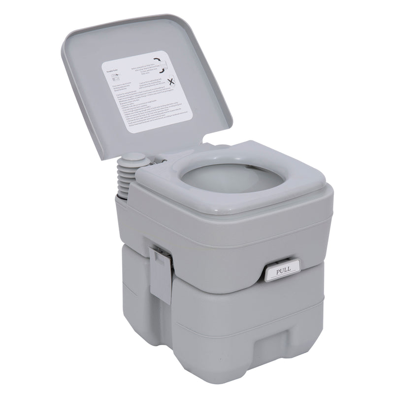 Portable Camping Toilet with Carry Handle for Easy Travel and Outdoor Use Grey