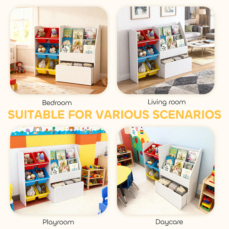 3 Tier Toy Storage Unit With 6 Removable Bins Ideal for Bedroom or Nursery Multicolour