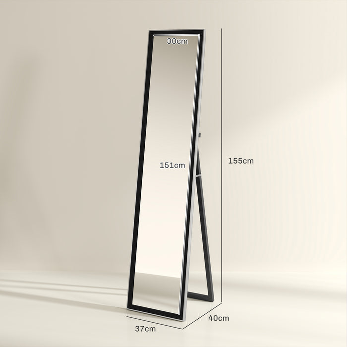 Black Full Length Mirror with Glitter Frame by HOMCOM