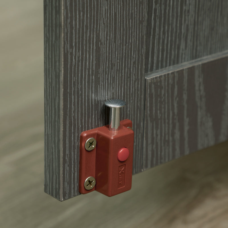 Wooden Dog Crate Table with Magnetic Door for Medium and Large Dogs Indoor Use Grey