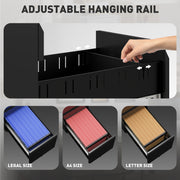 Black 3 Drawer Steel Mobile Filing Cabinet with Lock by Vinsetto