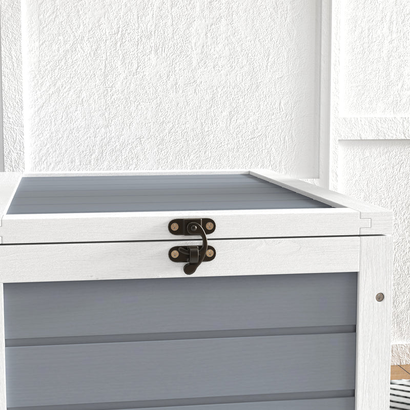 Wooden Tortoise Enclosure with Lamp Holder for Indoor and Outdoor Use Light Grey by PawHut