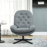 Swivel Recliner Armchair with Padded Seat for Lounge or Office Use Grey