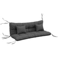 Charcoal Grey Garden Chair Cushion Set with Pillows and Ties (Cushions Only)