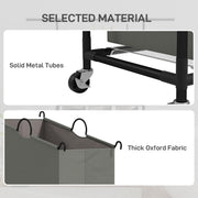 Dark Grey Rolling Laundry Sorter With Hanging Rail and 3-Bag Organiser by HOMCOM