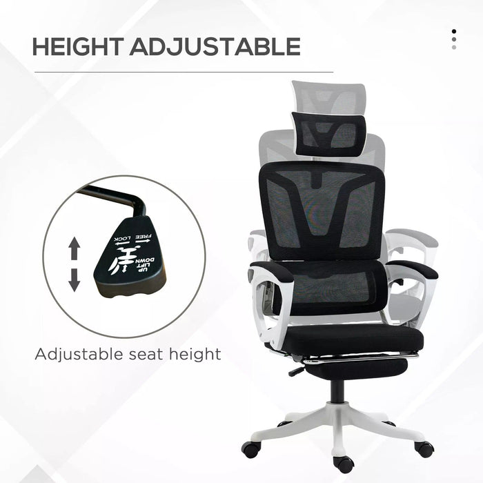 Image of an Ergonomic Computer Chair With Leg Rest