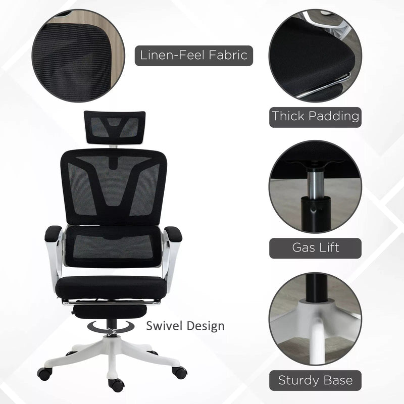 Leg Style Pc Ergonomic Computer Chair With Leg Rest — Opal Retail