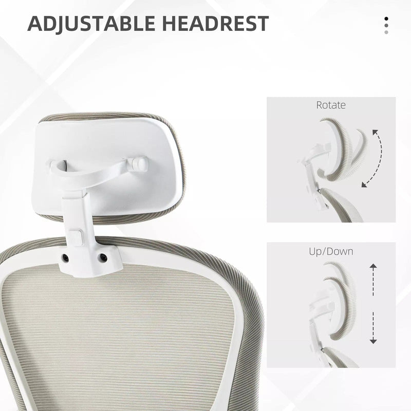 Image of a grey ergonomic desk chair