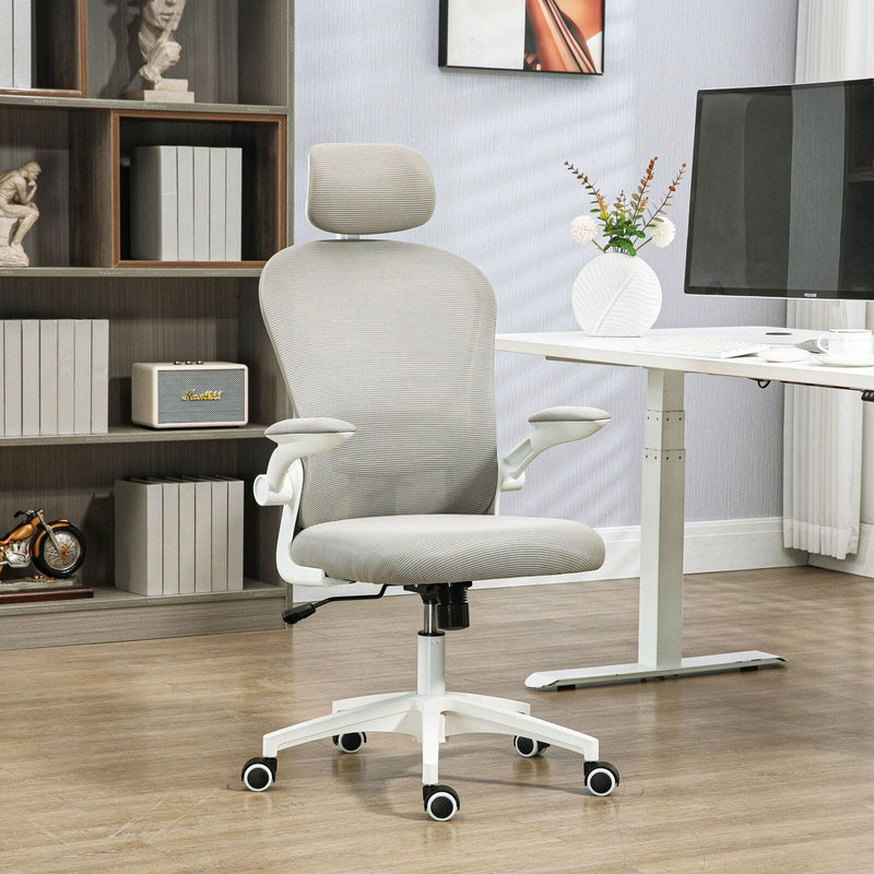 Image of a grey ergonomic desk chair