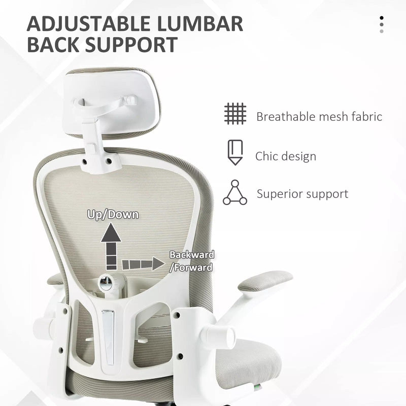 Image of a grey ergonomic desk chair