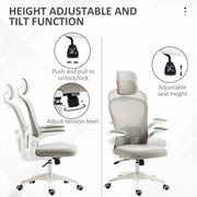 Image of a grey ergonomic desk chair