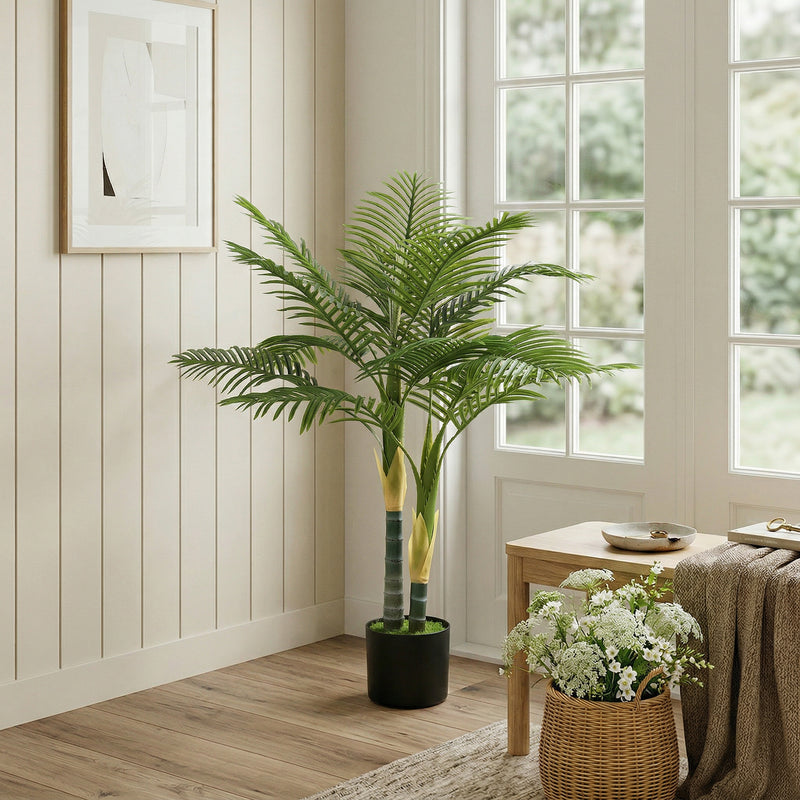 Artificial Palm Tree 120cm for Effortless Indoor Greenery and Empty Corner Decoration Green Homcom