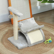 Cat Tree Tower With Rotating Top Perch Sisal Scratching Post Tunnel And Toys Grey