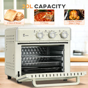 20L Mini Electric Oven with Adjustable Temperature Ideal for Small Kitchens Cream