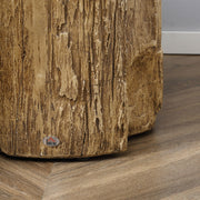 Side Table with Realistic Tree Stump Design for Indoor or Outdoor Use Natural AOSOM