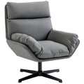 Swivel Armchair with Scratch Resistant Fabric for Pet Friendly Relaxing Dark Grey AOSOM
