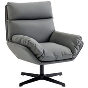 Swivel Armchair with Scratch Resistant Fabric for Pet Friendly Relaxing Dark Grey AOSOM