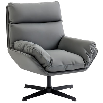 Swivel Armchair with Scratch Resistant Fabric for Pet Friendly Relaxing Dark Grey AOSOM