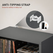 Grey Narrow CD Storage Tower with 260 Disc Capacity Space Saving Design