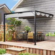 Grey 3 x 3m Outdoor Pergola with Retractable Canopy for Garden or Patio by Outsunny