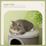 Cat Climbing Tree with Sisal Scratching Posts and Padded Rest Platform Light Grey