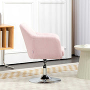 Swivel Accent Chair with Adjustable Height and Lumbar Support for Office or Bedroom Pink