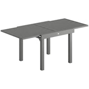 Extendable Garden Dining Table for 4 to 8 People Weatherproof Aluminium Dark Grey Outsunny