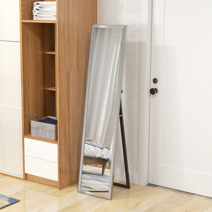 Glitter Frame Full Length Mirror Silver Elegant Home Decor by HOMCOM