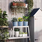 Set of 3 Blue 22cm Garden Planters Lightweight and Durable by Outsunny