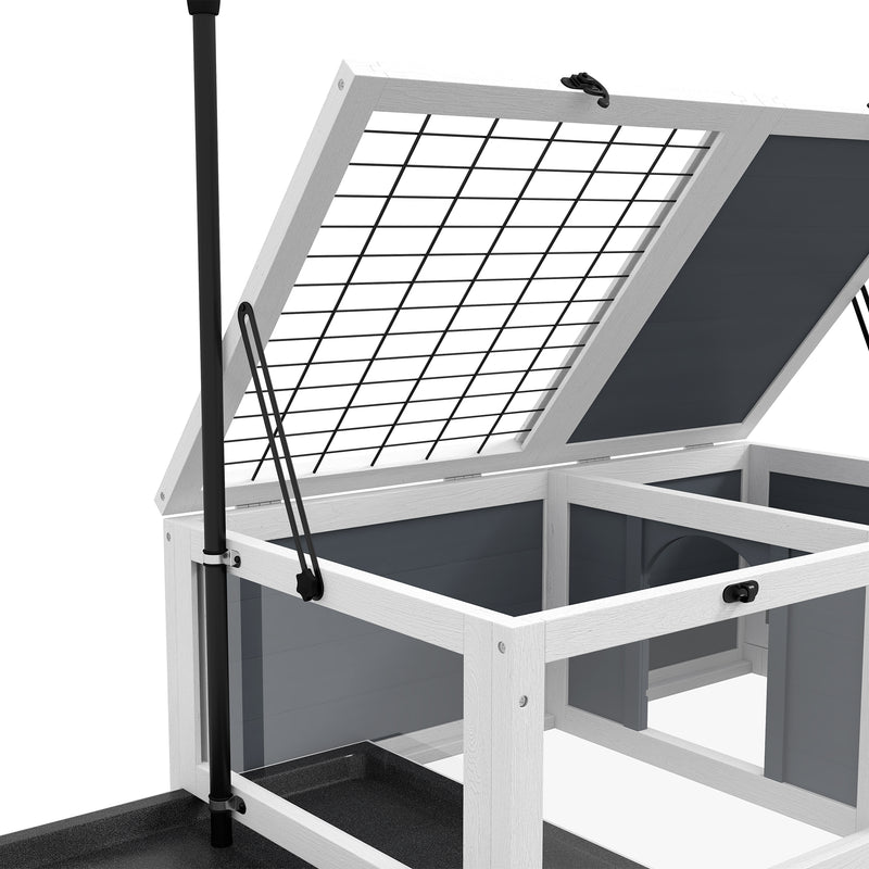 Wooden Tortoise Table with Adjustable Lamp Holder and Storage Trays for Indoor Use, Grey