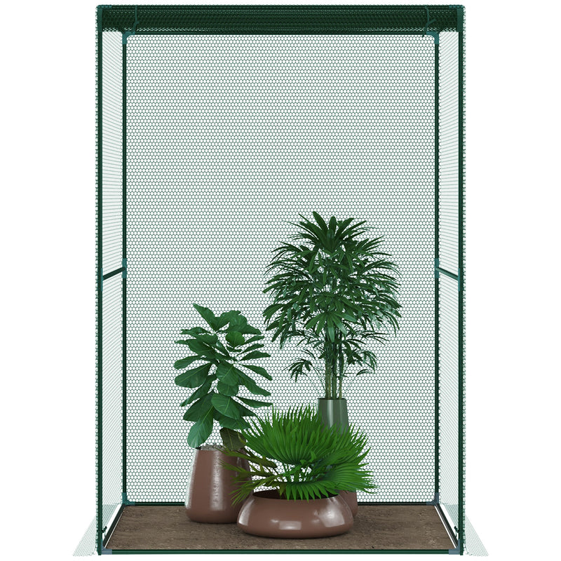 Compact Plant Cage With Netting For Protecting Vegetables and Flowers, Green AOSOM