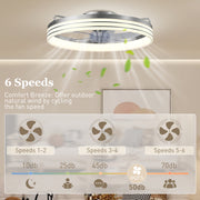 Smart Ceiling Fan With Adjustable Light and App Control for Year Round Home Comfort Silver Tone AOSOM