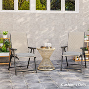 Light Grey Garden Chair Cushions Set of 2 Weather Resistant Outdoor Pads by Outsunny