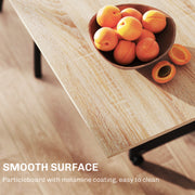 Folding Drop Leaf Dining Table with Storage Shelves and Wheels for Small Spaces Oak Black