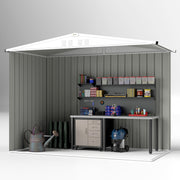 8x4 ft Metal Garden Shed with Window Lockable Door and Vents Dark Grey by Outsunny