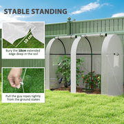 Mini Two Room Greenhouse 94 x 185 cm White Weather Resistant by Outsunny