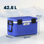 Cooler Box for Camping Keeps Food and Drinks Cold Up to 3 Days 42L Dark Blue Outsunny