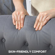 Retro Wingback Accent Chair With Button Tufted Backrest For Living Room Comfort Light Grey