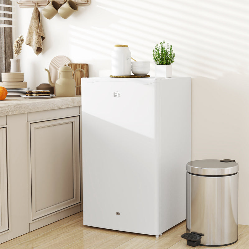 White 91L Freestanding Under Counter Fridge with Lock by HOMCOM