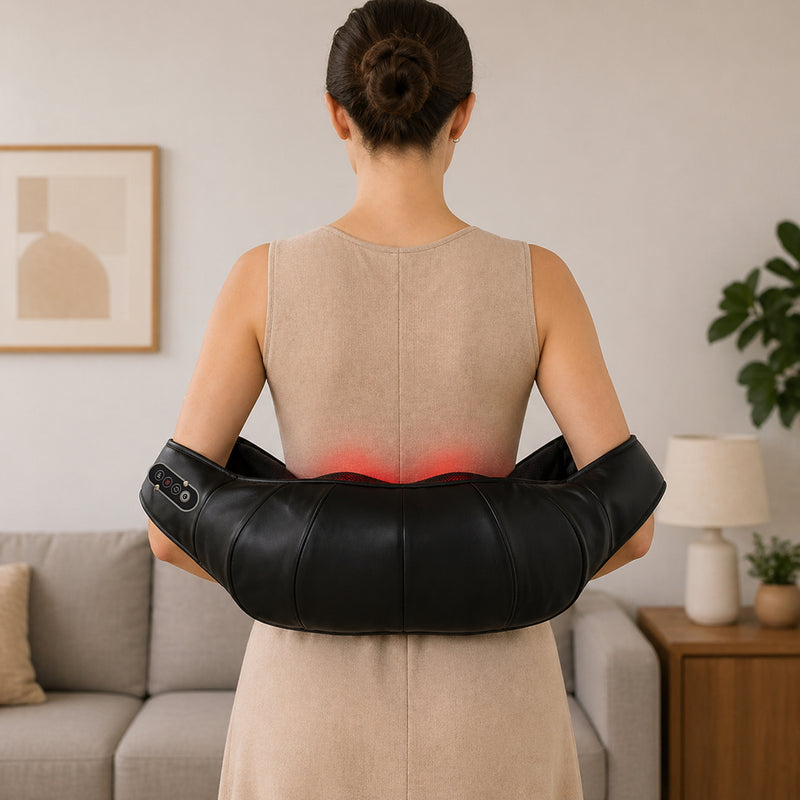 Electric Neck and Shoulder Massager with Heat for Quick Muscle Relief Black Homcom