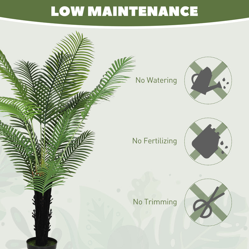 175cm Artificial Areca Palm Tree with 16 PE Leaves for Home or Office Display, Green